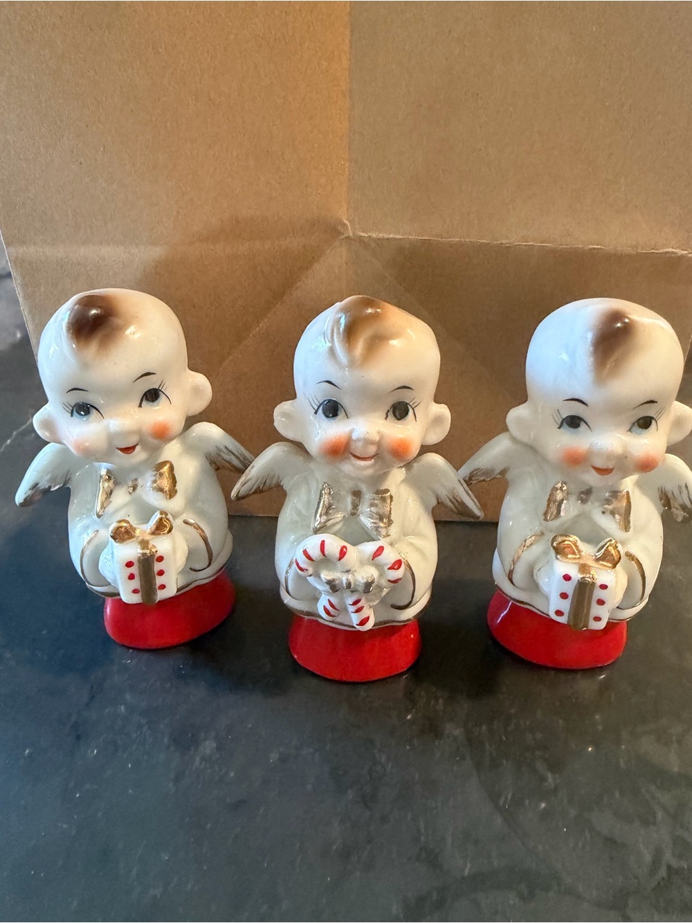 RARE Vintage Ceramic Angel Marked Japan “Kewpie Style” Set